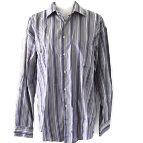 Pronto Uomo Men's Purple Pinstripe 100% Cotton - Picture 2 of 3